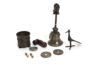 Lot 59 - A collection of brass and treen items