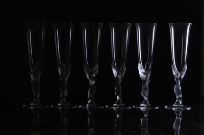 Lot 108 - A set of twelve Igor Carl Faberge crystal champagne flutes