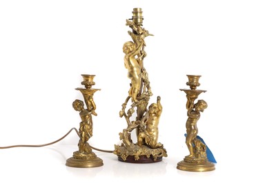 Lot 483 - An ormolu table lamp