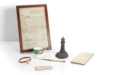 Lot 35 - A 14 carat gold mounted leather cat collar