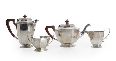 Lot 34 - A four silver piece tea service