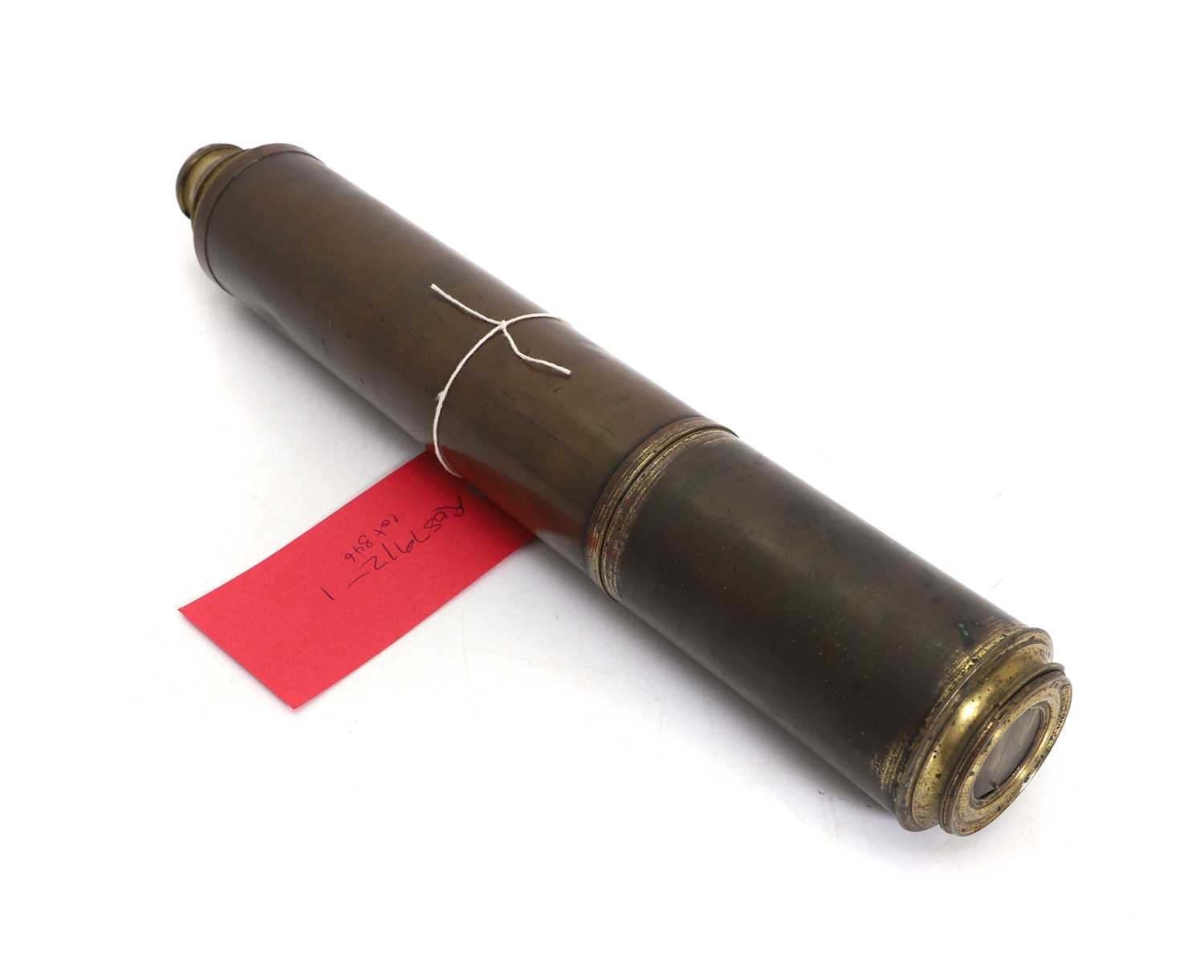 Lot 346 - A brass two-drawer telescope
