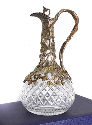 Lot 27 - A glass and silver mounted decanter