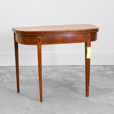Lot 508 - A Regency mahogany D-shaped card table