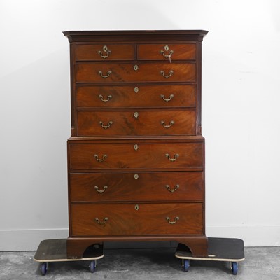 Lot 507 - A George III mahogany chest on chest