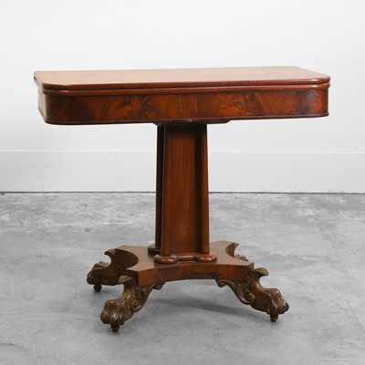 Lot 529 - An early Victorian mahogany fold over tea table