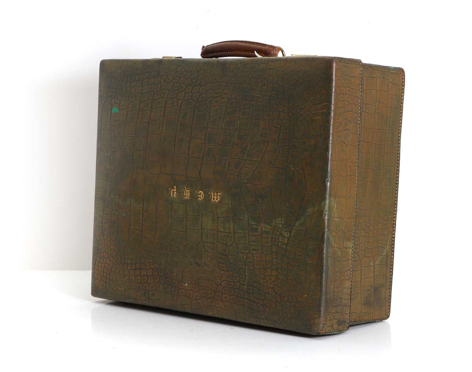 Lot 332 - A leather toilet case