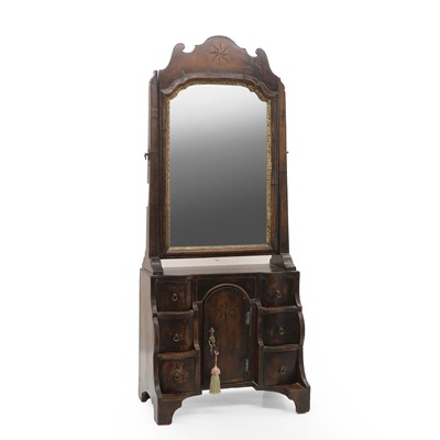 Lot 530 - A walnut and parcel gilt toilet mirror