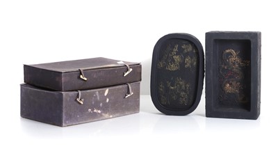 Lot 60 - Two Chinese pressed ink ink stones