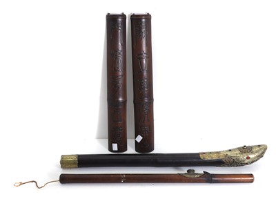 Lot 62 - Two Chinese opium pipes