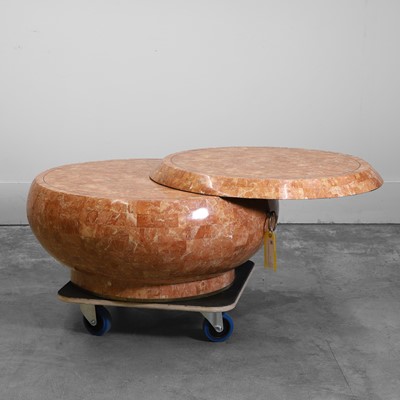 Lot 514 - A low tesserae and brass-mounted side table