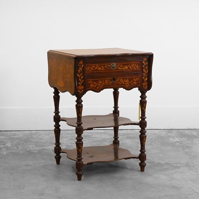 Lot 521 - A Dutch mahogany and marquetry side table or washstand