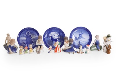 Lot 104 - A collection of Royal Copenhagen porcelain figures