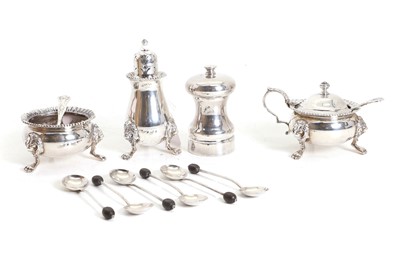 Lot 2A - A silver cruet set