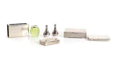 Lot 34 - A group of silver smoking items