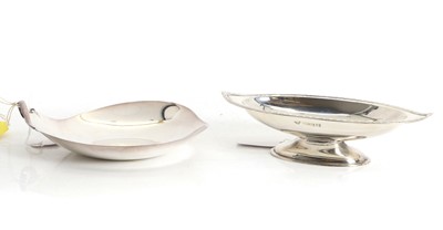 Lot 3A - A silver navette form pedestal dish