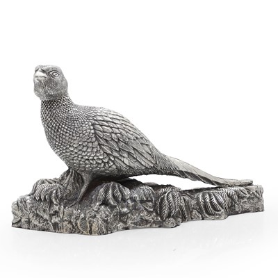 Lot 13 - A silver pheasant sculpture