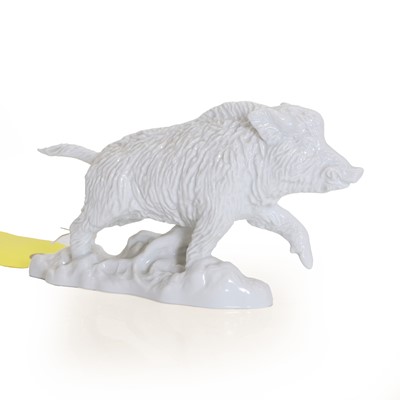 Lot 112 - A Nymphenburg white porcelain boar