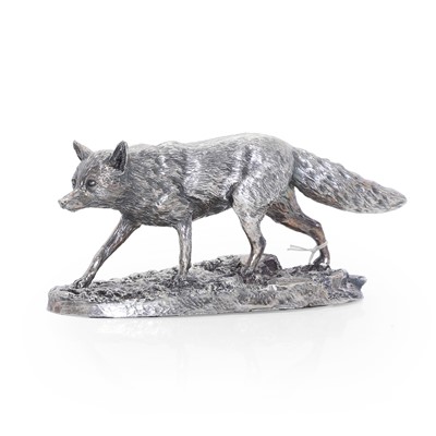 Lot 16 - A sterling silver walking fox