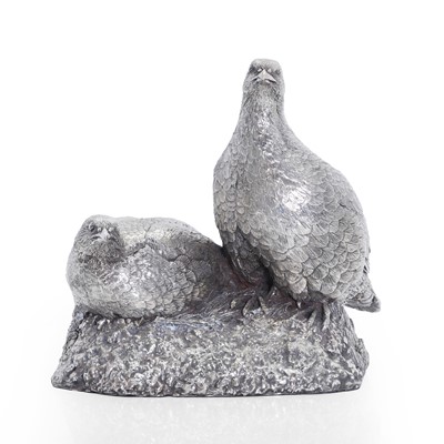 Lot 18 - A sculpture of a brace of partridge