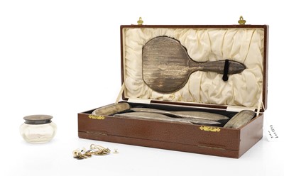 Lot 11 - A hallmarked silver dressing table set