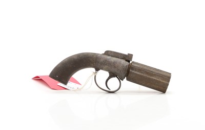 Lot 383 - A six shot pepper box percussion pistol