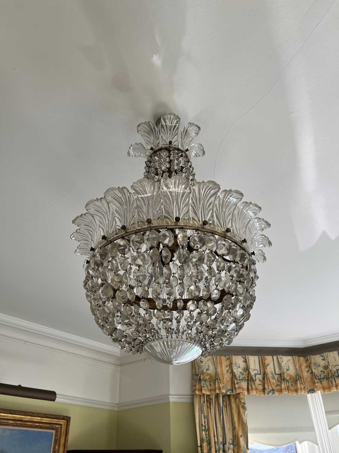 Lot 471 - A cut glass chandelier