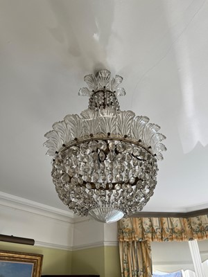 Lot 482 - A cut glass chandelier