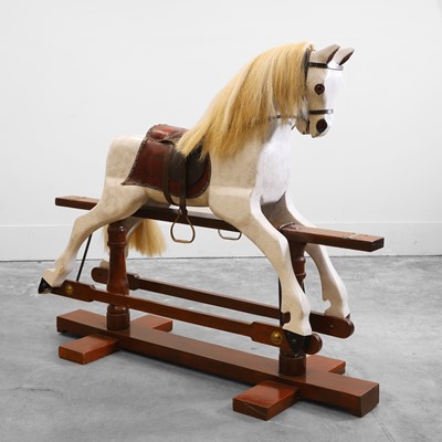 Lot 372 - A large painted rocking horse