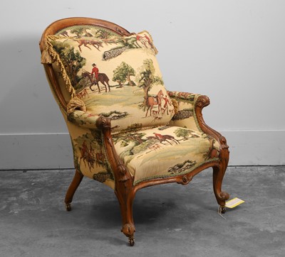 Lot 543 - A Victorian carved armchair