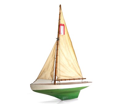 Lot 330 - A wooden painted pond yacht