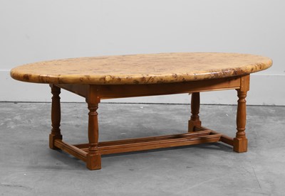Lot 503A - A burr wood and yew low table