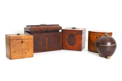 Lot 347 - A large collection of tea caddies