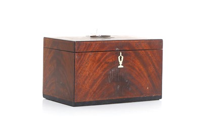 Lot 348 - A Georgian mahogany inlaid tea caddy