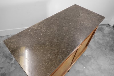 Lot 516 - A marble topped walnut commode