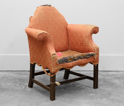 Lot 510A - A small George III mahogany library chair