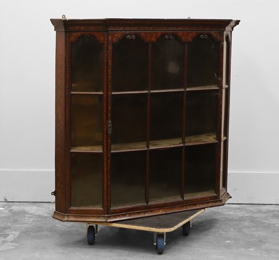 Lot 515A - A Dutch walnut and maquetry hanging display cabinet