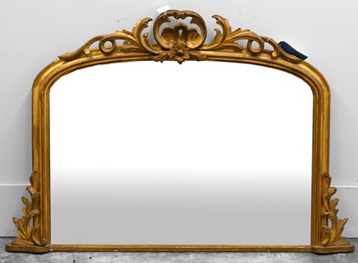 Lot 491 - A Victorian gilt overmantel mirror