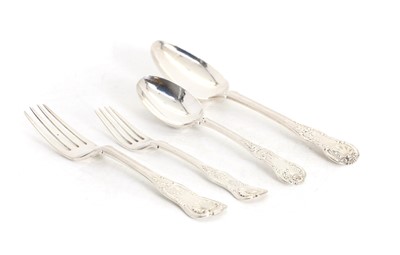 Lot 6 - A composed silver King's and Queen's table service