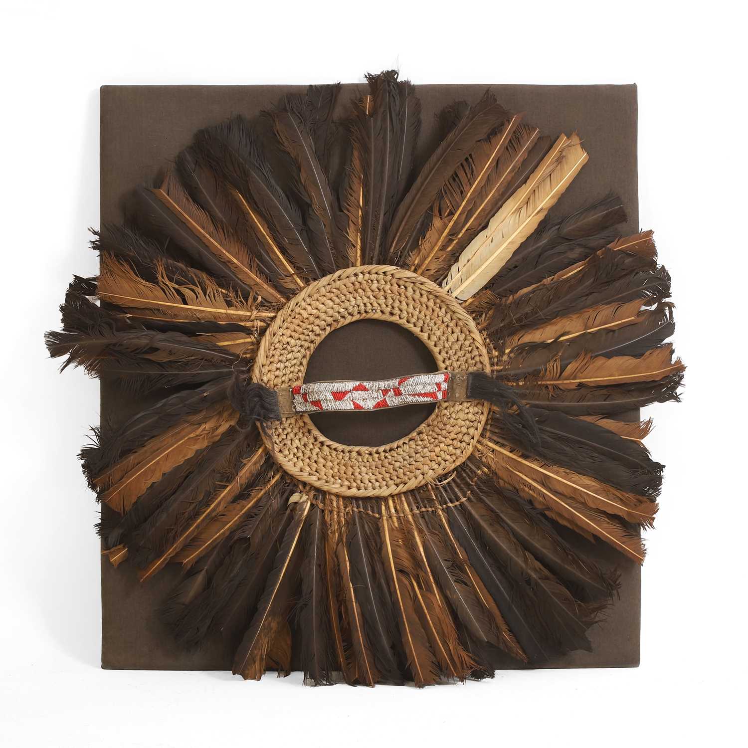 Lot 92 - A ceremonial feather and beadwork headdress