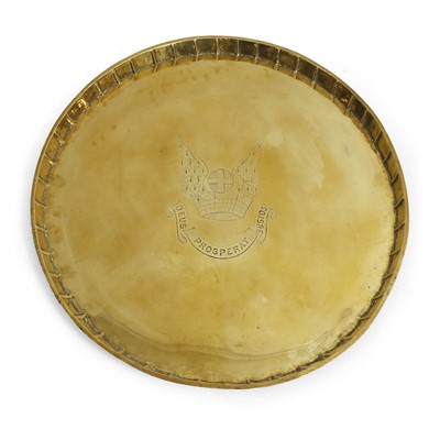 Lot 169 - A large brass circular tray