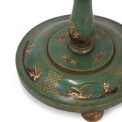 Lot 45 - A green-lacquered chinoiserie standard lamp