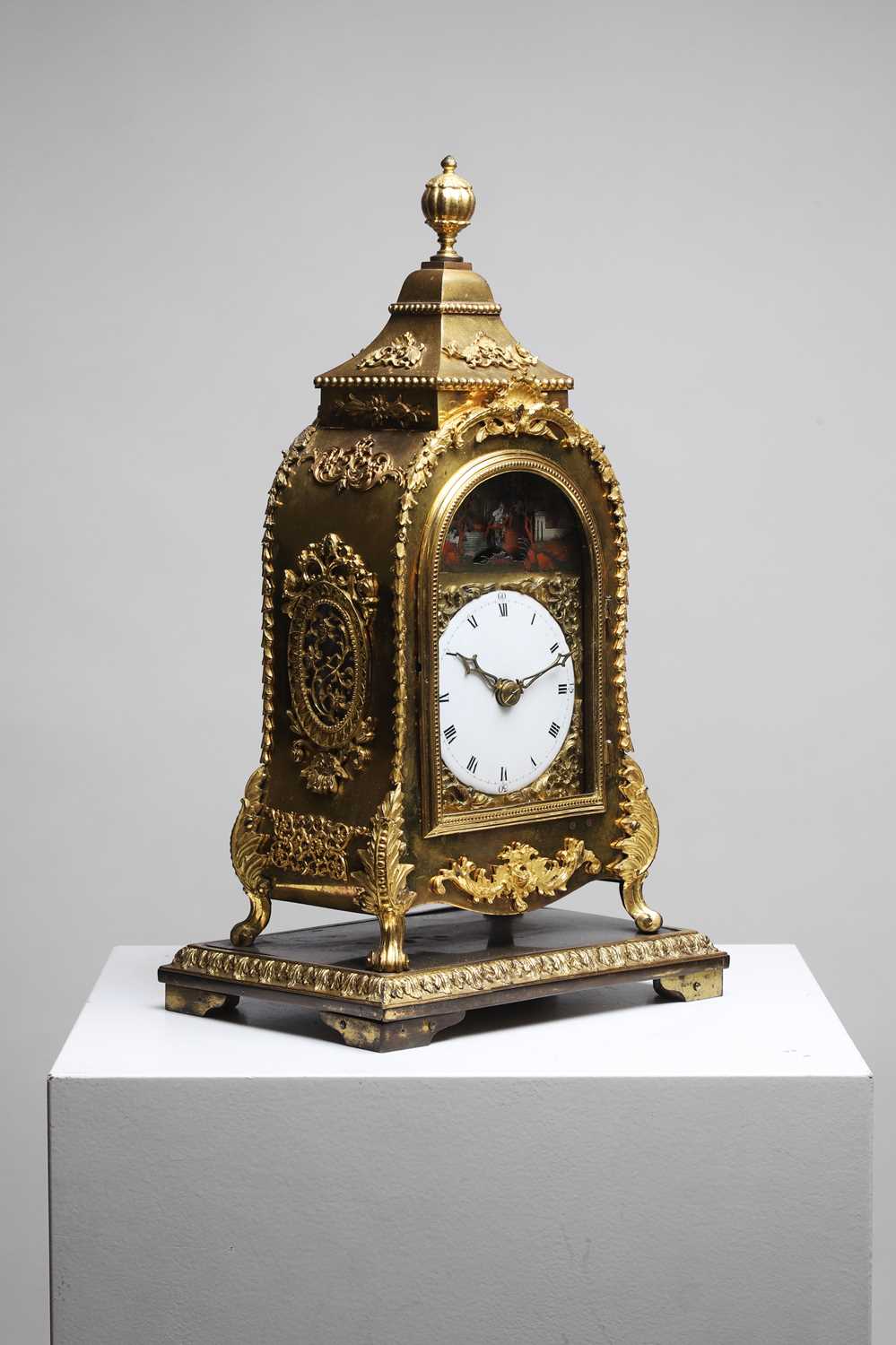 Lot 6 - A Chinese export gilt-brass automaton table clock
