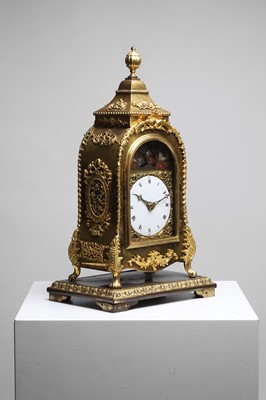 Lot 6 - A Chinese export gilt-brass automaton table clock