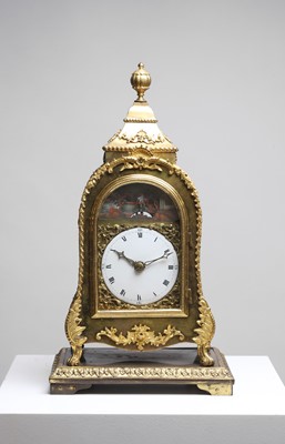Lot 6 - A Chinese export gilt-brass automaton table clock