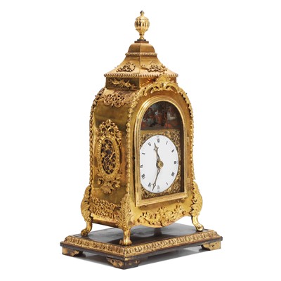 Lot 6 - A Chinese export gilt-brass automaton table clock