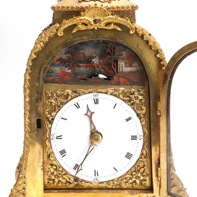 Lot 6 - A Chinese export gilt-brass automaton table clock