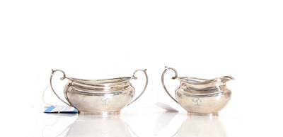 Lot 5 - A silver sucrier and cream jug