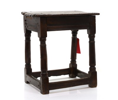 Lot 501 - An oak joint stool