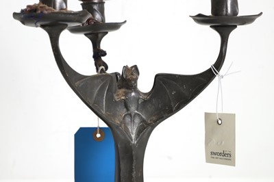 Lot 315 - A Kayserzinn 'Bats' girandole